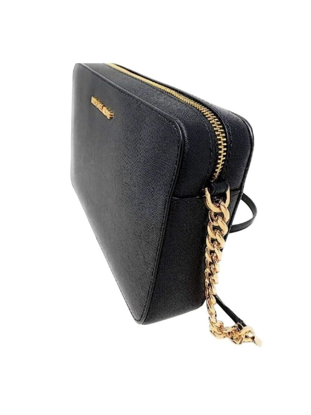 Michael Kors Jet Set Large Black Saffiano Leather Crossbody Bag - Picture 7 of 8